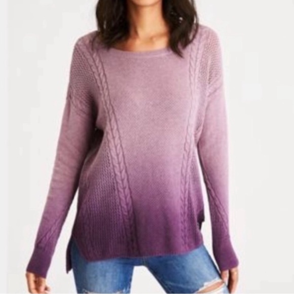 NWT American Eagle purple Ombre SWEATER, xs - Picture 1 of 4